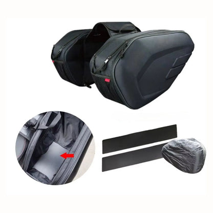 Komine SA-212 Motorcycle Saddlebag with Plastic Plate & Rain Cover