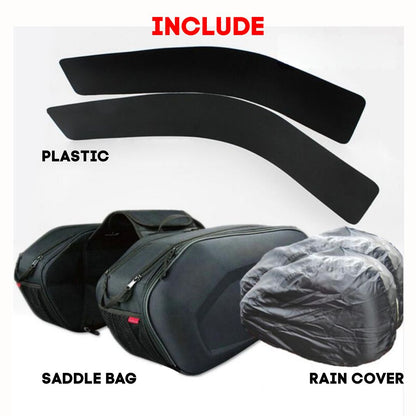 Komine SA-212 Motorcycle Saddlebag with Plastic Plate & Rain Cover