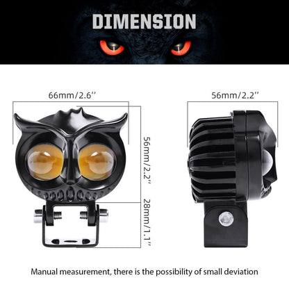 Owl Style Dual-Color LED Headlight – White & Yellow | Universal 12V-20V