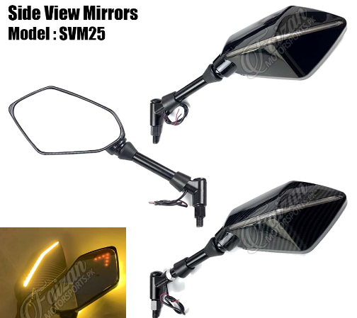 Side View Mirrors (3387) – Built In LED Indicators Signals Blinkers – Sports Look – Rear Visibility