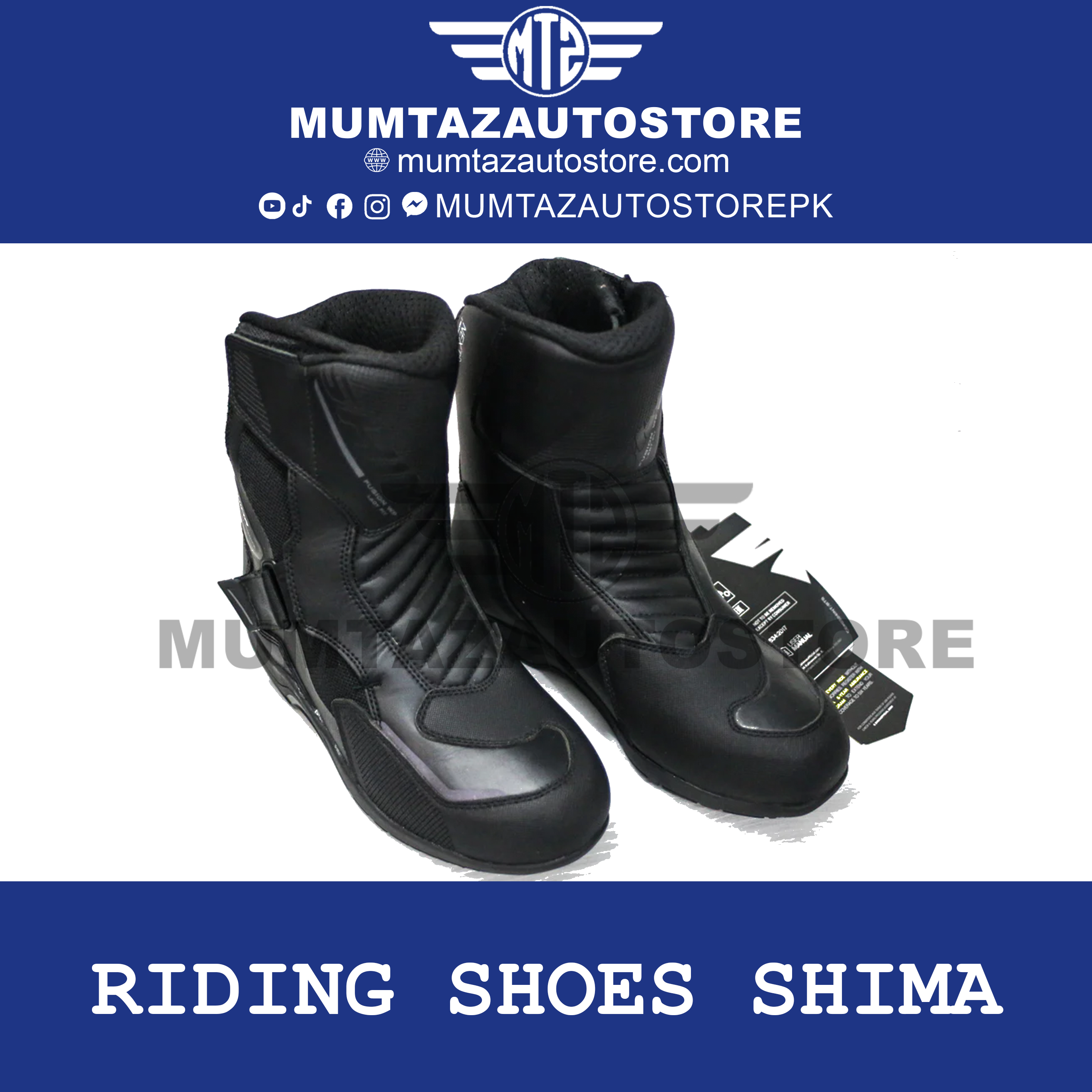 Motorcycle riding shoes by SHIMA with ankle and toe protection