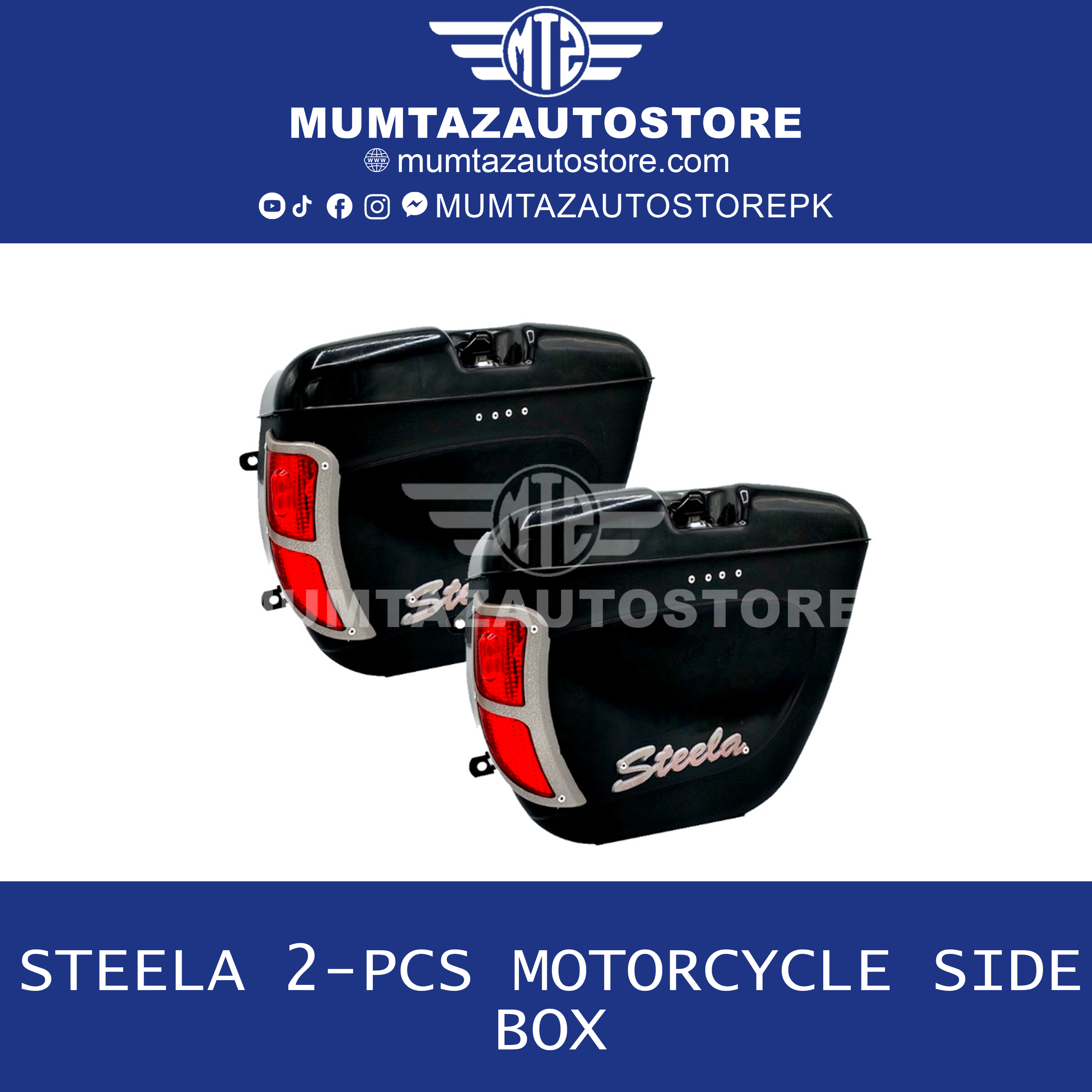 STEELA 2-pcs Motorcycle Side Box " Tourist Box