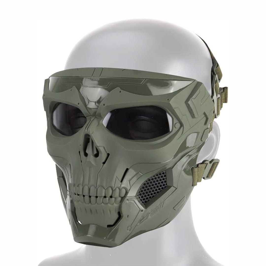 Skull Face Mask with Reinforced Goggles – Windproof Helmet for Outdoor & Tactical Riding