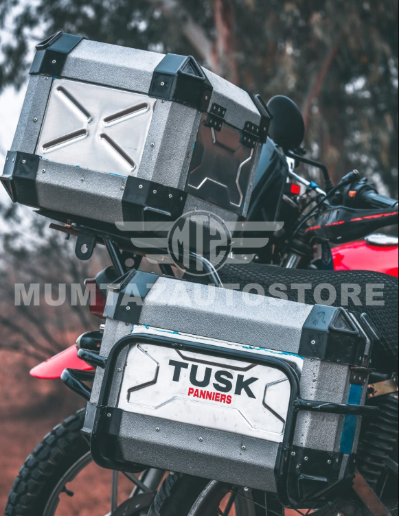 TUSK Panniers Side Boxes with Top box metal Frame Fitting 3pc