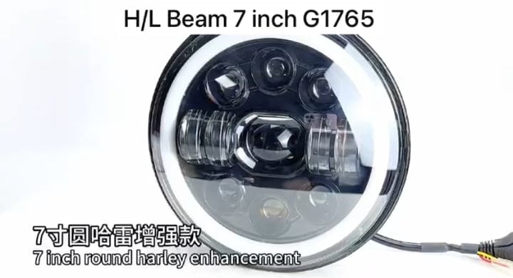 Headlight LED Panel  7 Inch – White Yellow DRL – Motorcycle Jeep Beam Round Light (G1765)