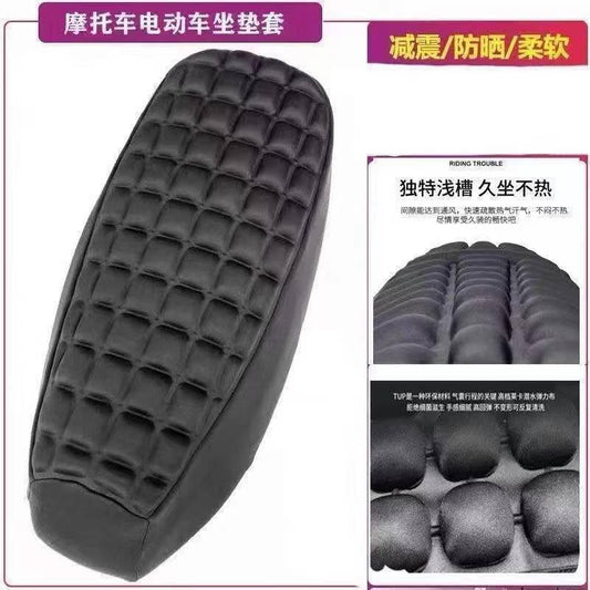 Full Seat TPU Foam Cushion – Seat Comfort – Back Pain – Ventilated – Touring Long Rides – Breathable – Motorcycle