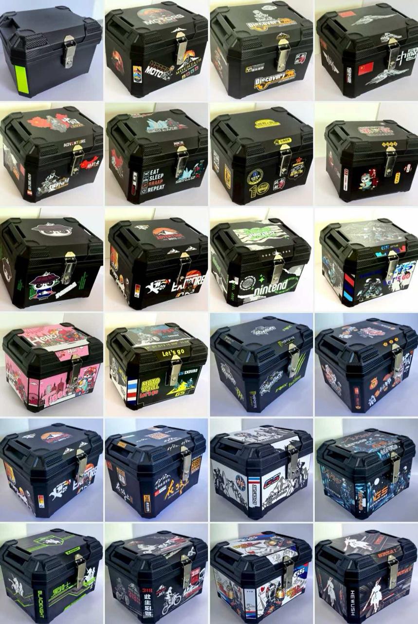 47-Litre Plastic Motorcycle Tail Box in Black with Outstanding Color Value for All Styles