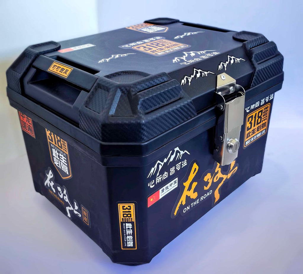 47-Litre Plastic Motorcycle Tail Box in Black with Outstanding Color Value for All Styles