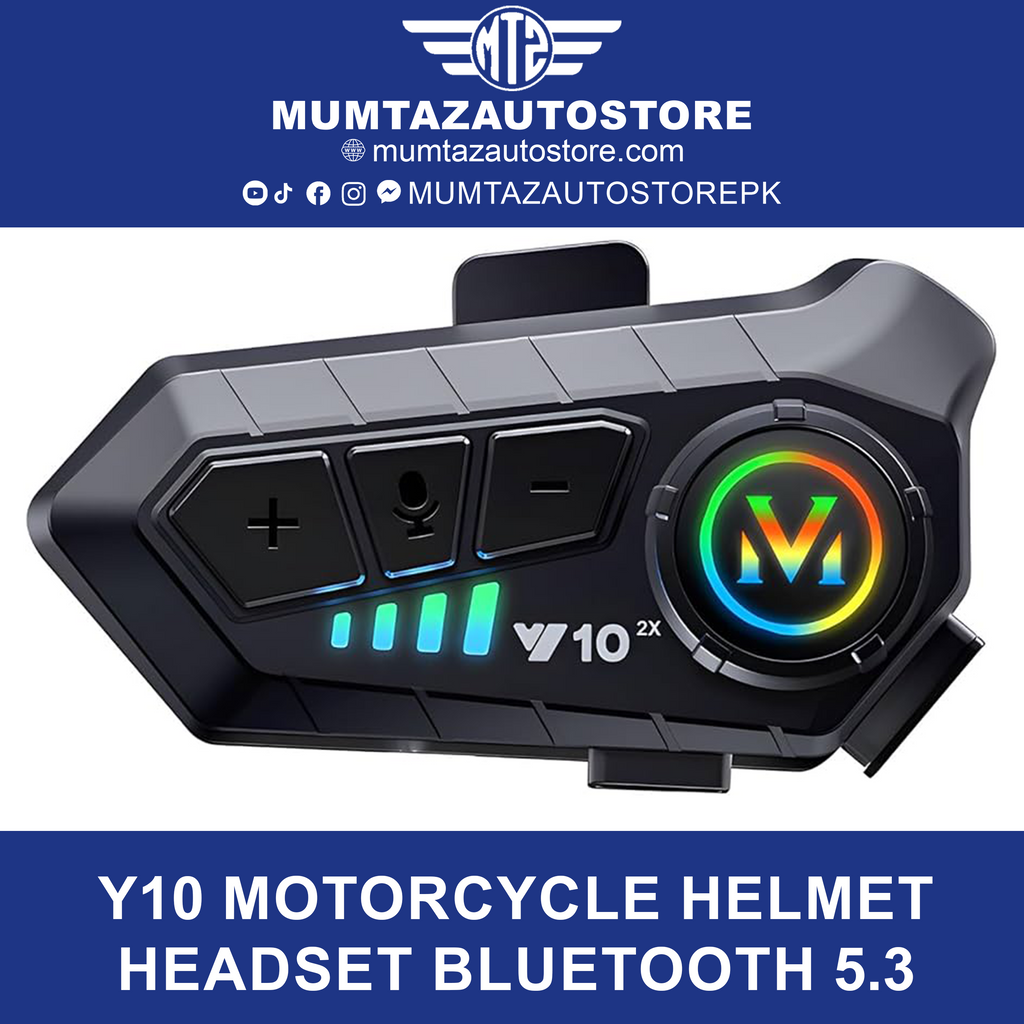 Y10 Motorcycle Helmet Headset Bluetooth 5.3 Motorcycle Wireless Hands-free Talking Headset Waterproof Motorcycle Earphone (Hard Mic)