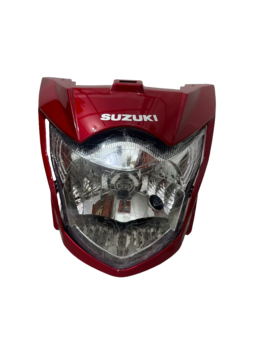 Suzuki GR150 Headlight – Complete Fairing Reflector – Aftermarket Chinese – Black Red – Motorcycle