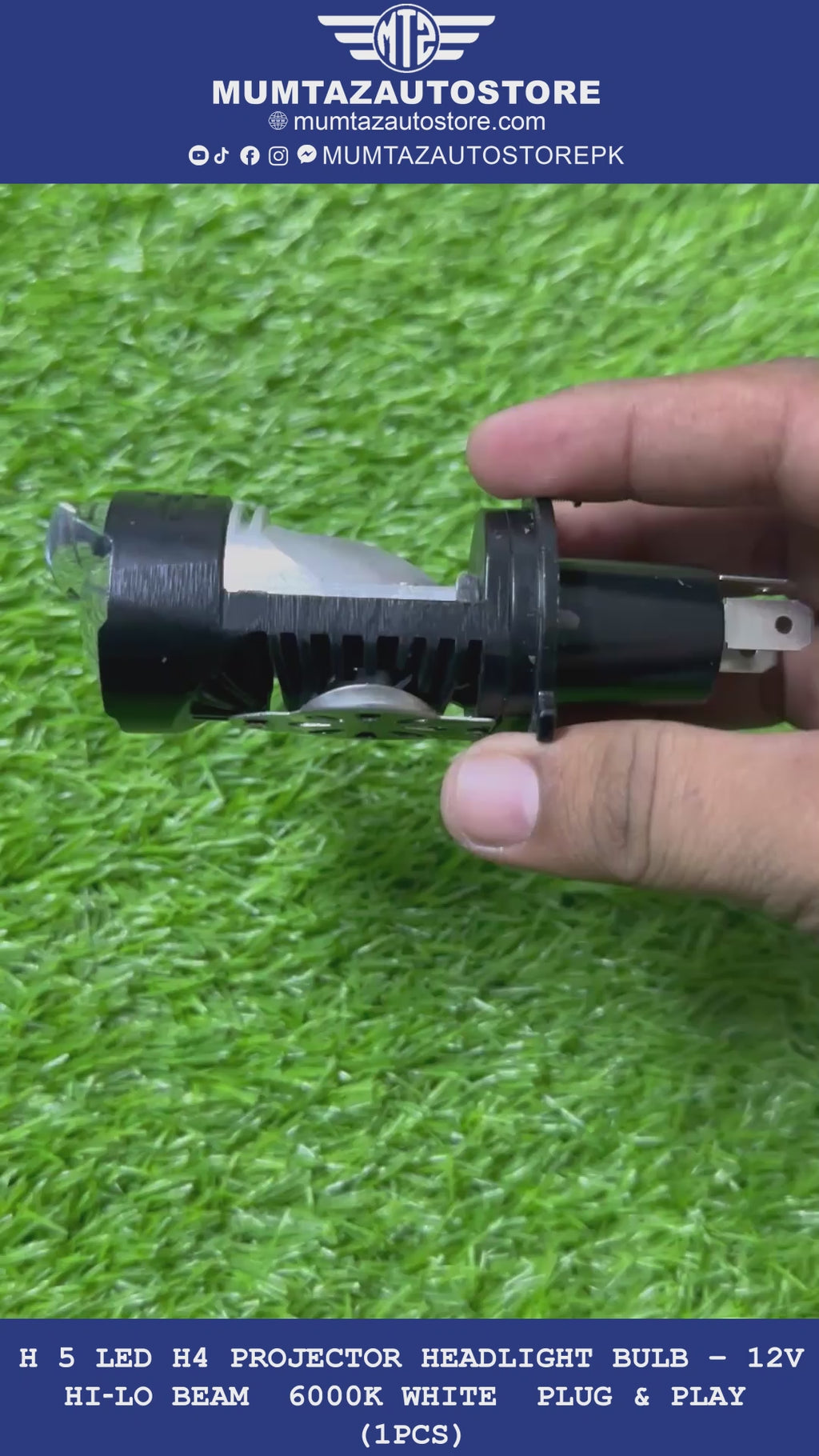 H50 LED H4 Projector Headlight Bulb – 12V Hi/Lo Beam | 6000K White | Plug & Play (1pcs)