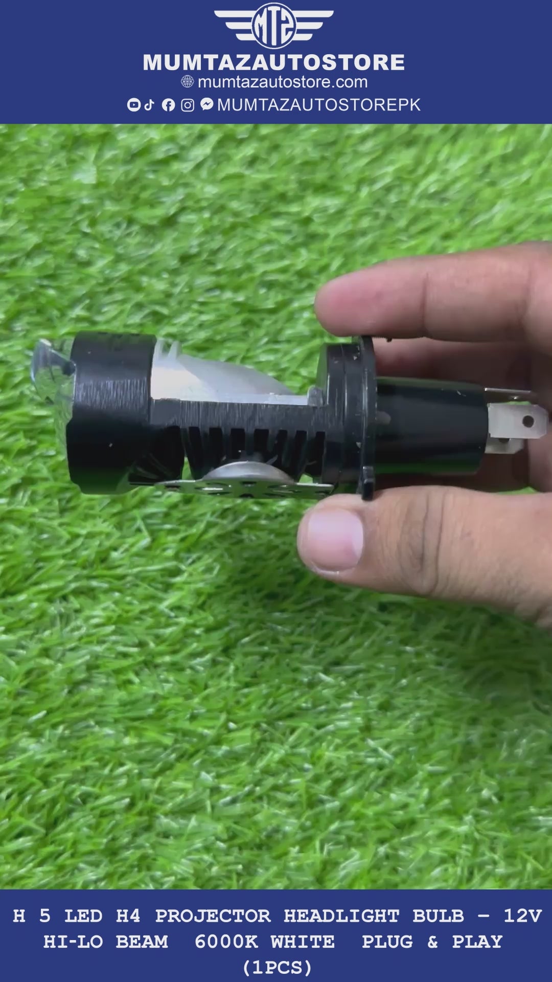 H50 LED H4 Projector Headlight Bulb – 12V Hi/Lo Beam | 6000K White | Plug & Play (1pcs)