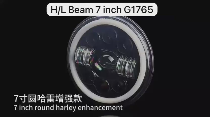 Headlight LED Panel  7 Inch – White Yellow DRL – Motorcycle Jeep Beam Round Light (G1765)