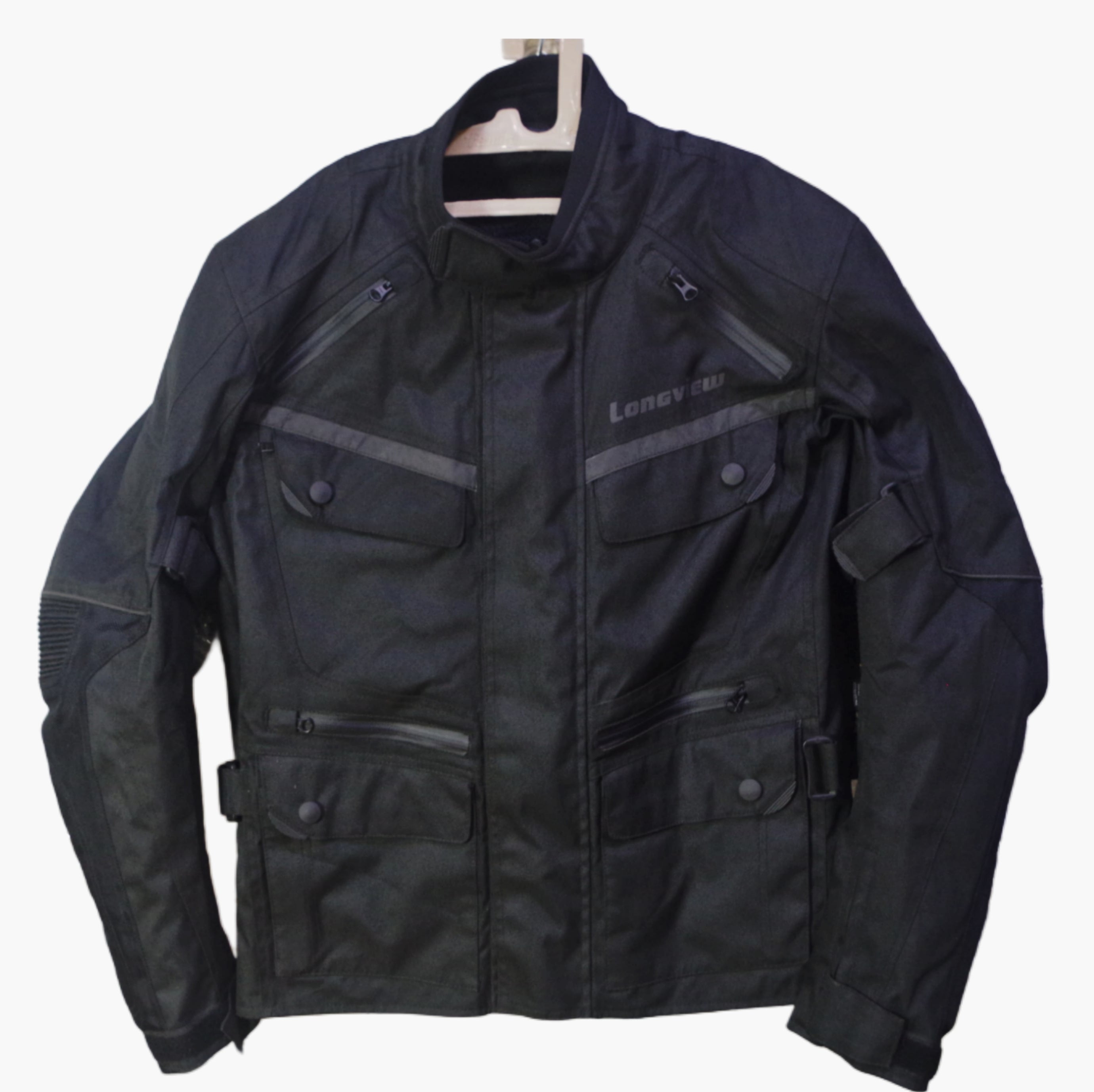 Longview Black Motorcycle Riding Jacket – Durable Protective Gear with Adjustable Fit