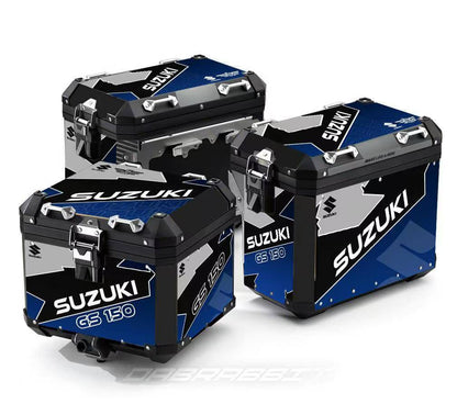 Universal Motorcycle ABS Plastic Back Side & Top Box 3 PCS Set With Metal Frame