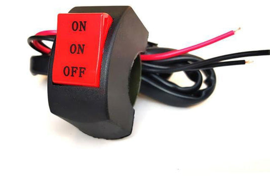 Button on/on/off Red