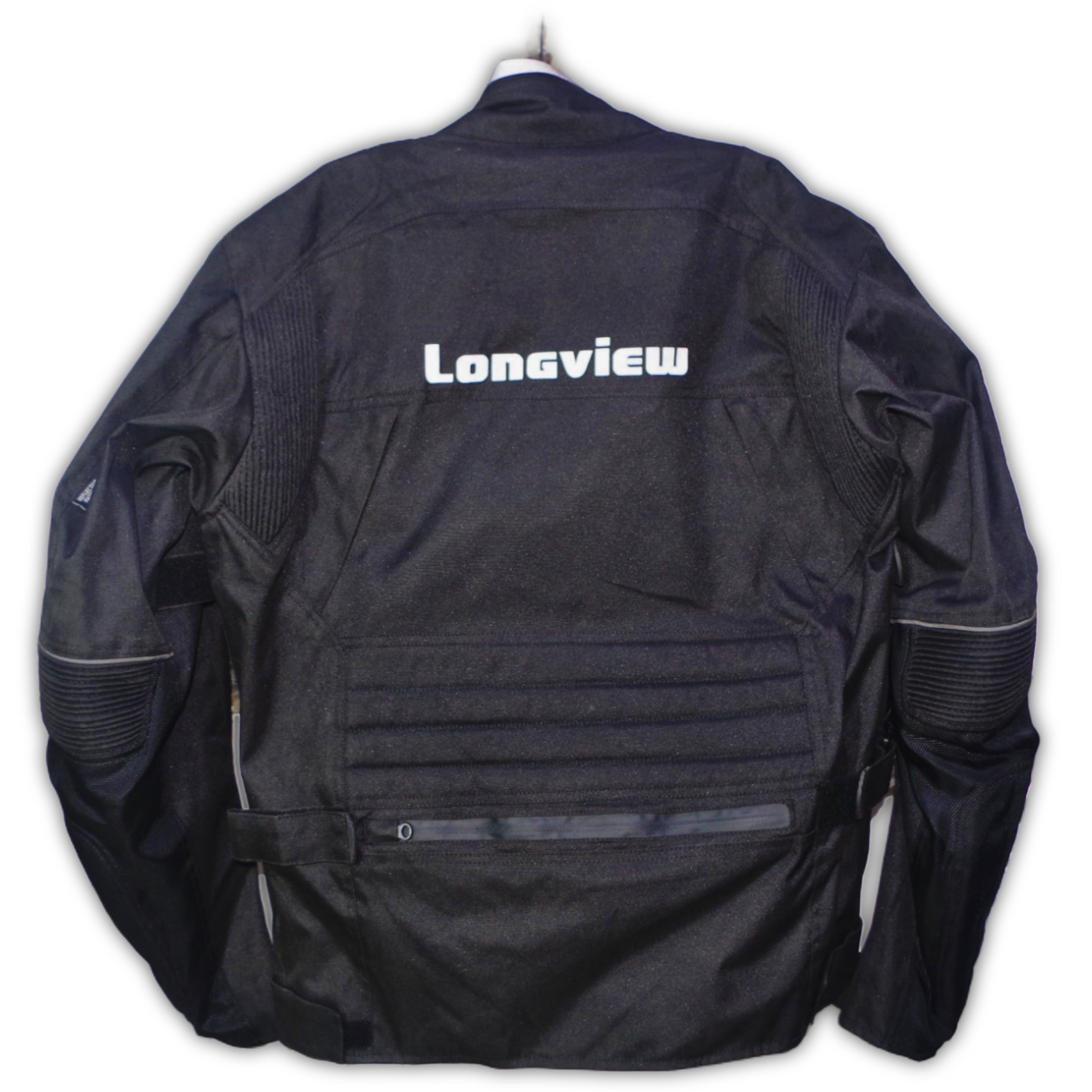 Longview Black Motorcycle Riding Jacket – Durable Protective Gear with Adjustable Fit