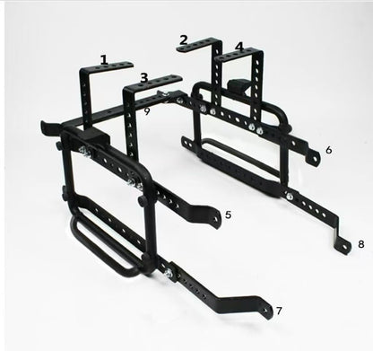 Universal Motorcycle ABS Plastic Back Side & Top Box 3 PCS Set With Metal Frame