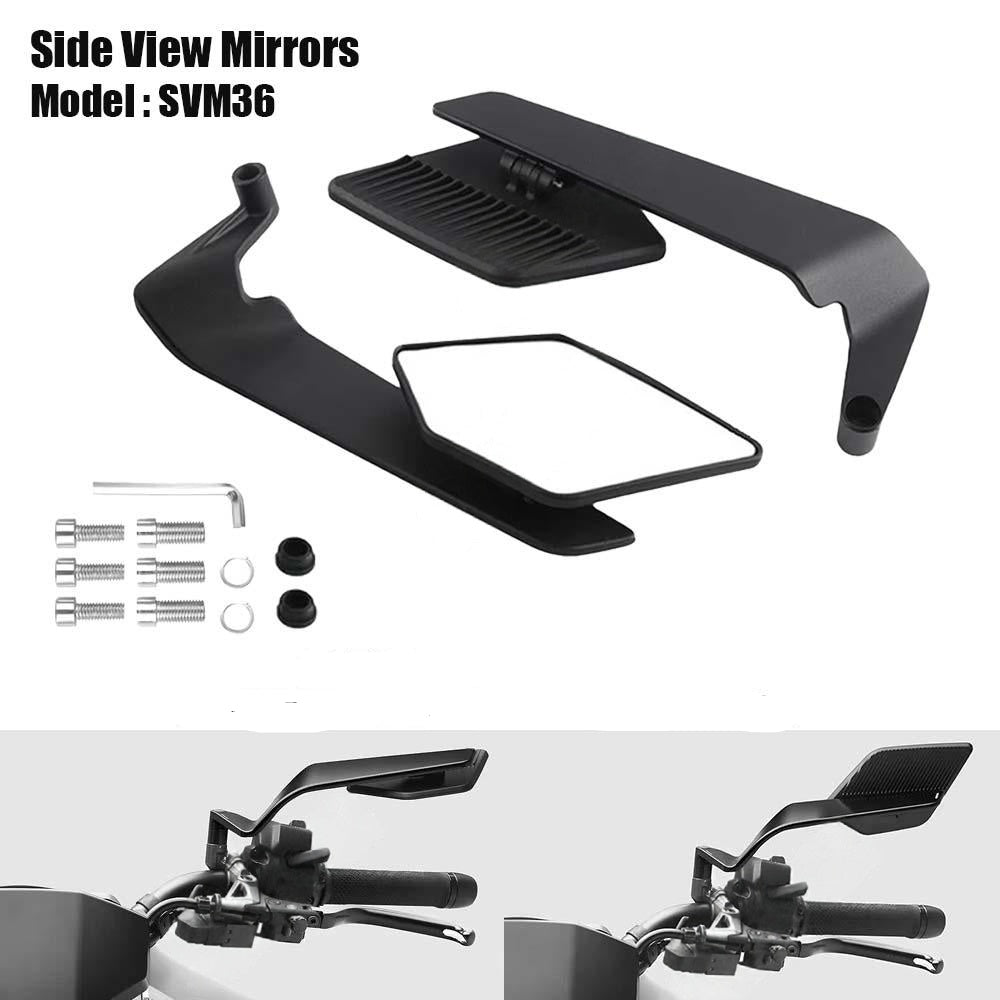 Side View Mirrors H3353-V5 – Kawasaki H2 Wing Style Rear Mirror – CNC Machined – Motorcycle